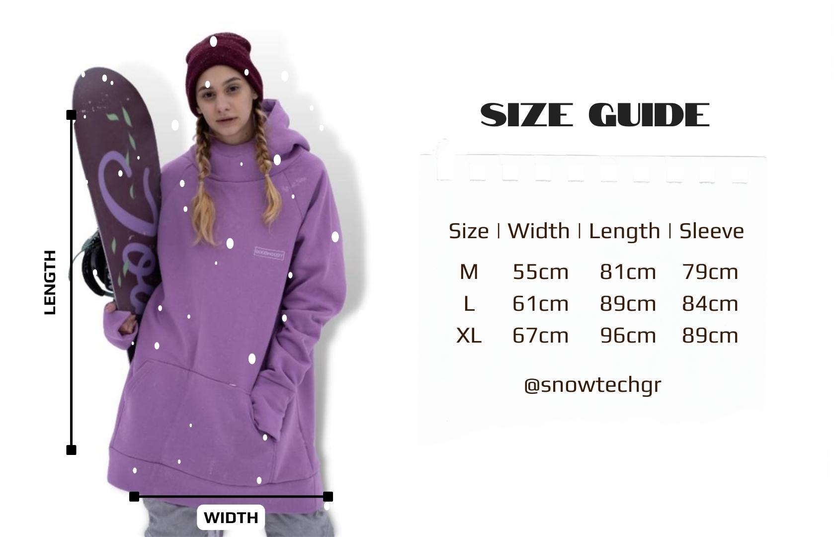 Felpa con cappuccio da snowboard viola SWH 005 Felpa da snowboard fino a 10 C SnowTech